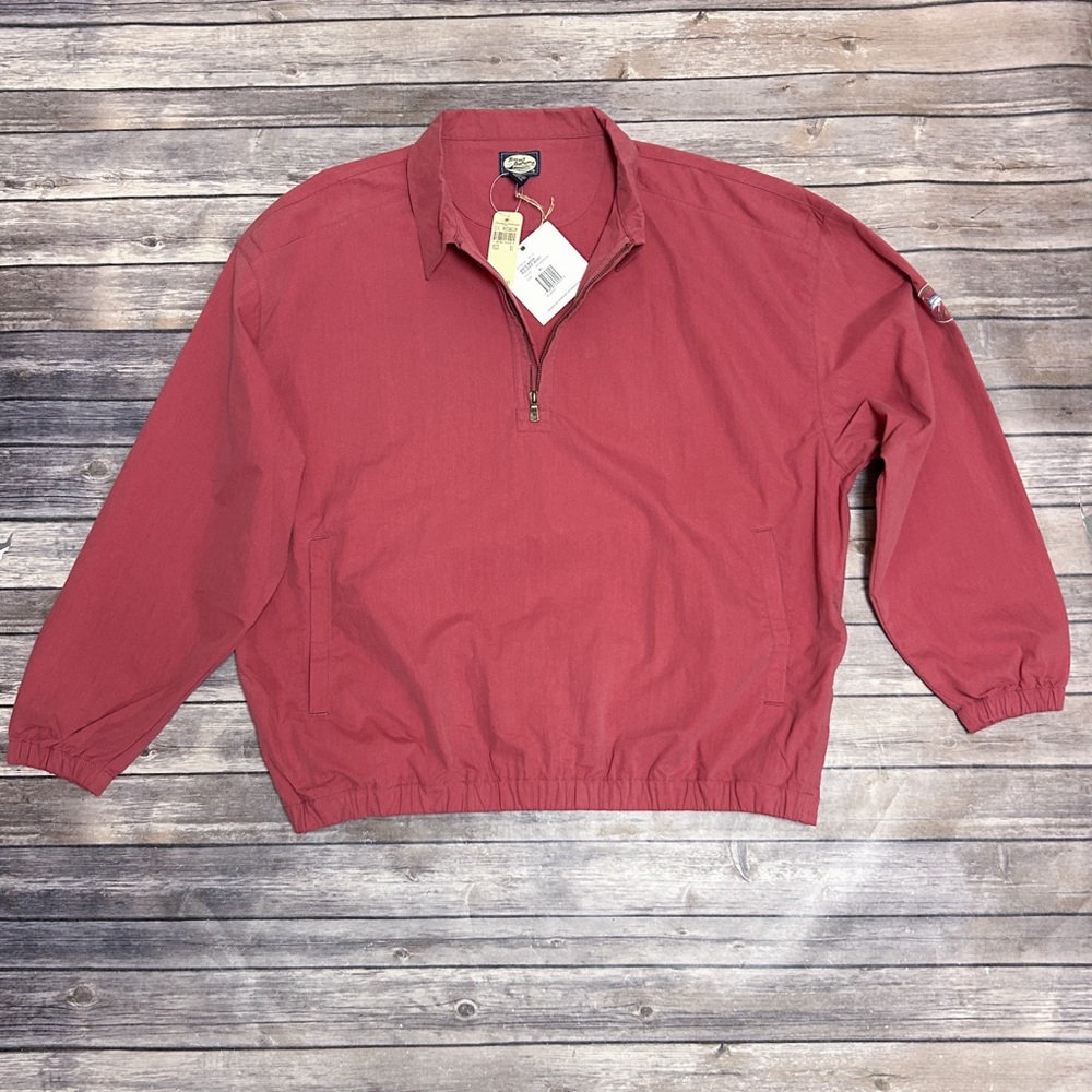 Tommy Bahama Watermelon Red Pink White Water Pullover 1/3 Zip Up Jacket XL NWT